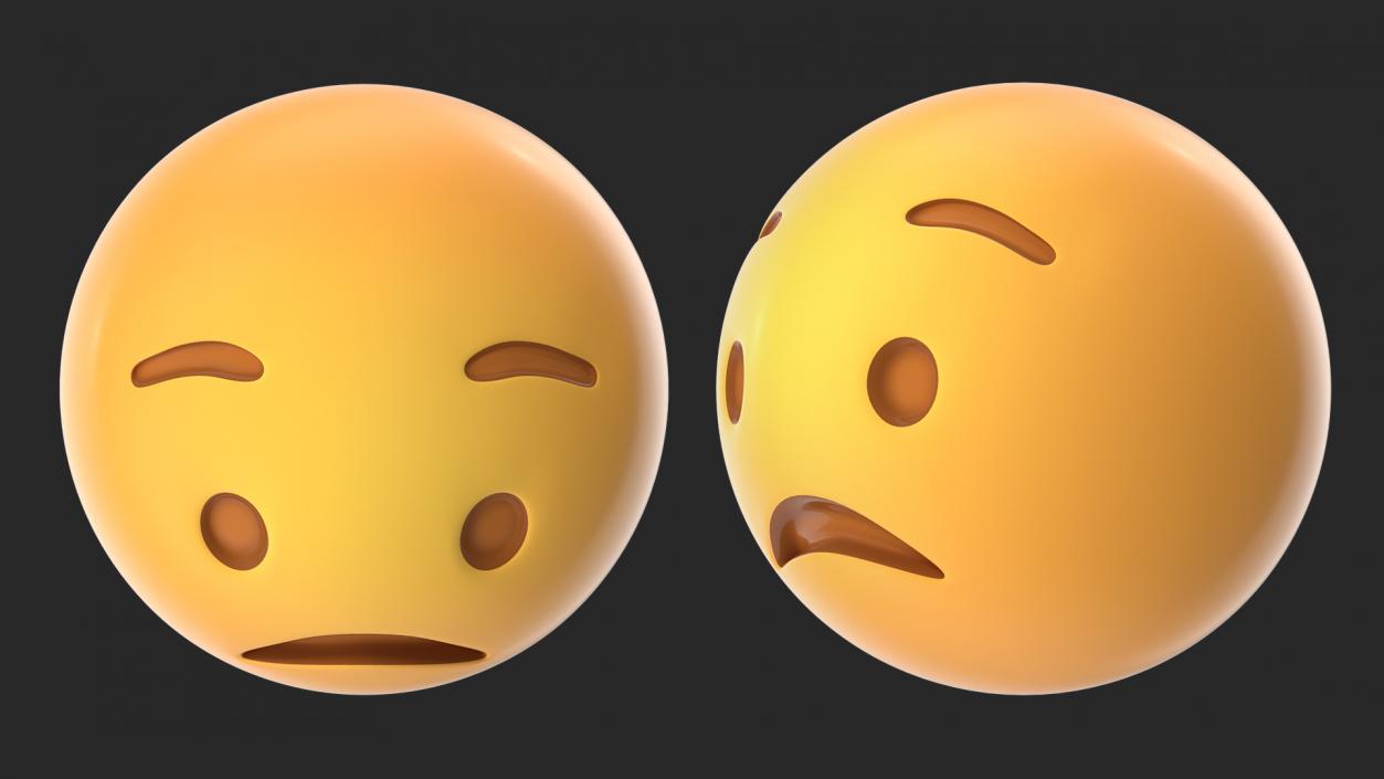 3D Worried Emoji model