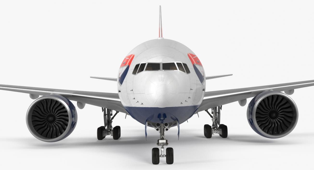 Boeing 777 200LR British Airways Rigged 3D model