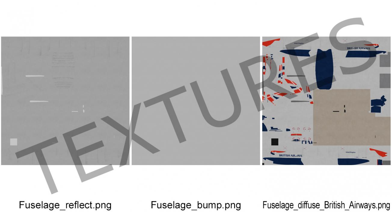 Boeing 777 200LR British Airways Rigged 3D model