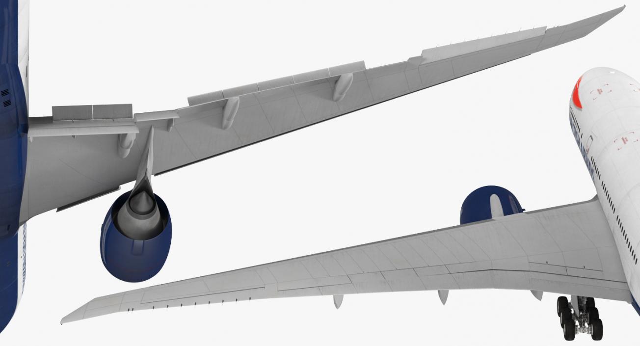 Boeing 777 200LR British Airways Rigged 3D model