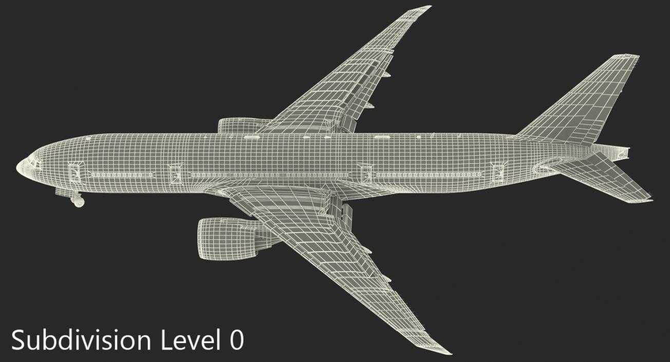 Boeing 777 200LR British Airways Rigged 3D model