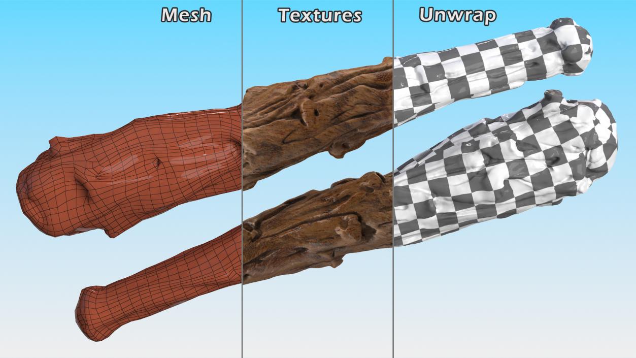 3D Prehistoric Wooden Caveman Club