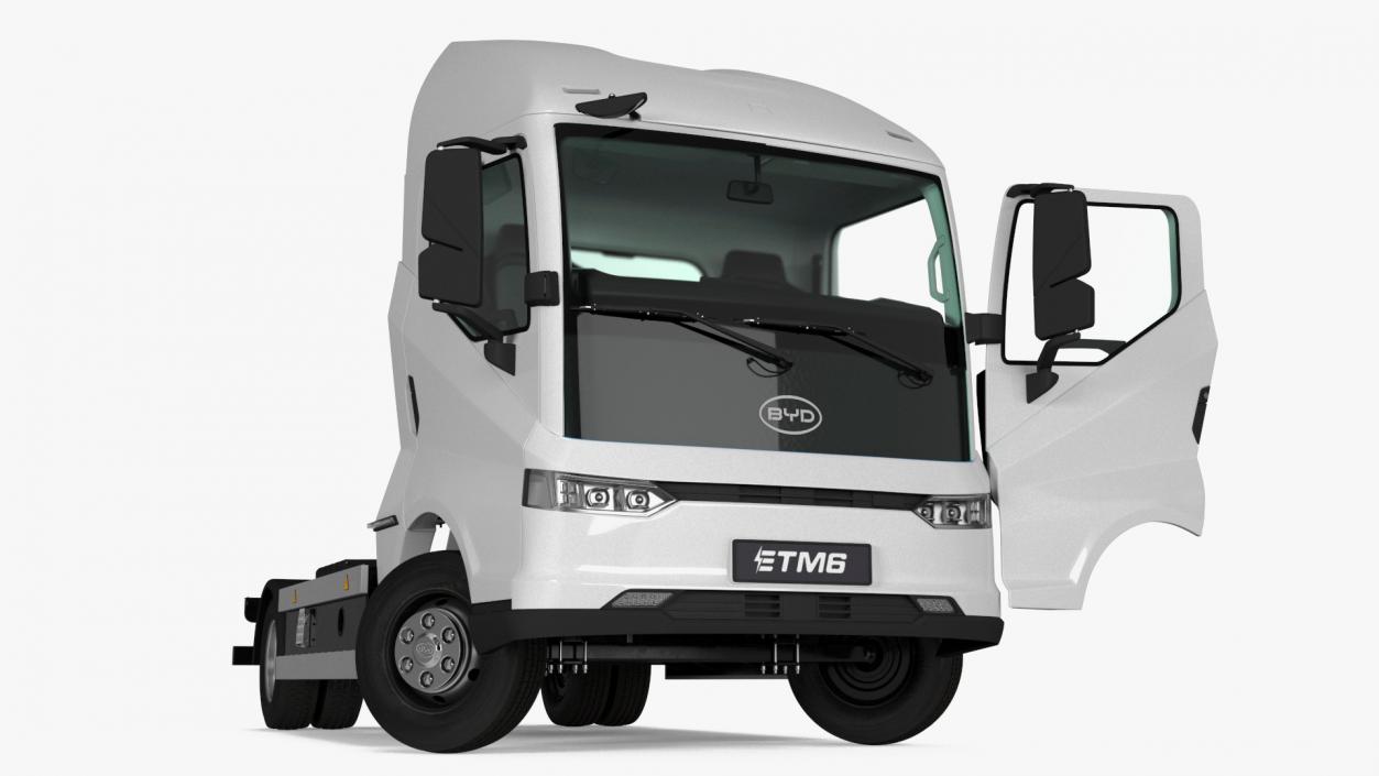 Electric Truck BYD ETM6 Chassis White Rigged 3D model