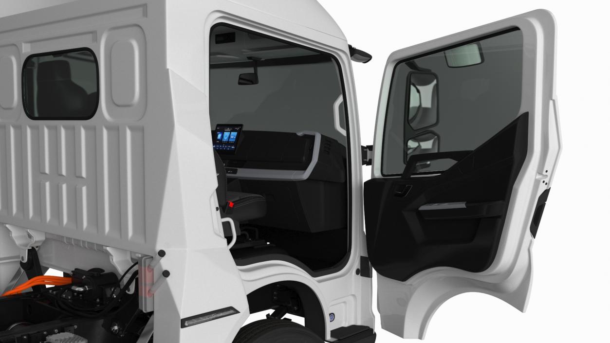 Electric Truck BYD ETM6 Chassis White Rigged 3D model