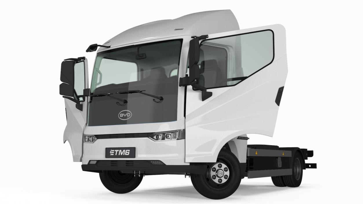 Electric Truck BYD ETM6 Chassis White Rigged 3D model