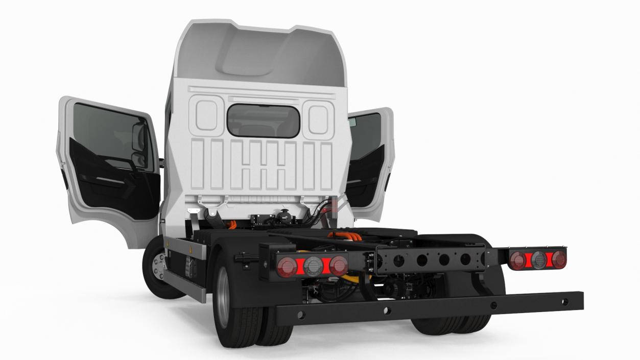 Electric Truck BYD ETM6 Chassis White Rigged 3D model