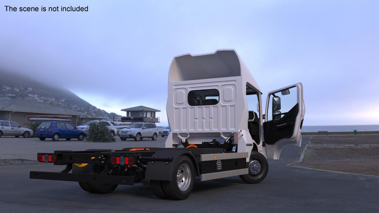 Electric Truck BYD ETM6 Chassis White Rigged 3D model