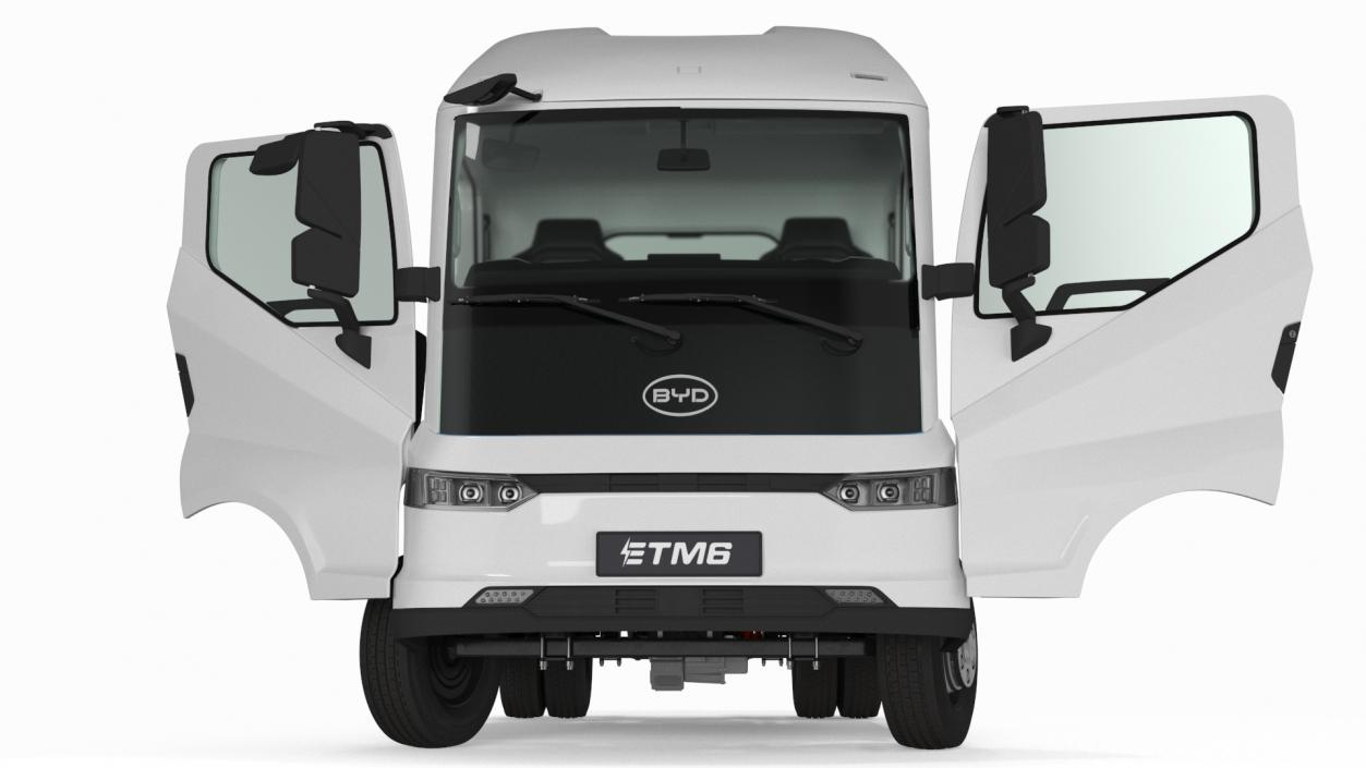 Electric Truck BYD ETM6 Chassis White Rigged 3D model