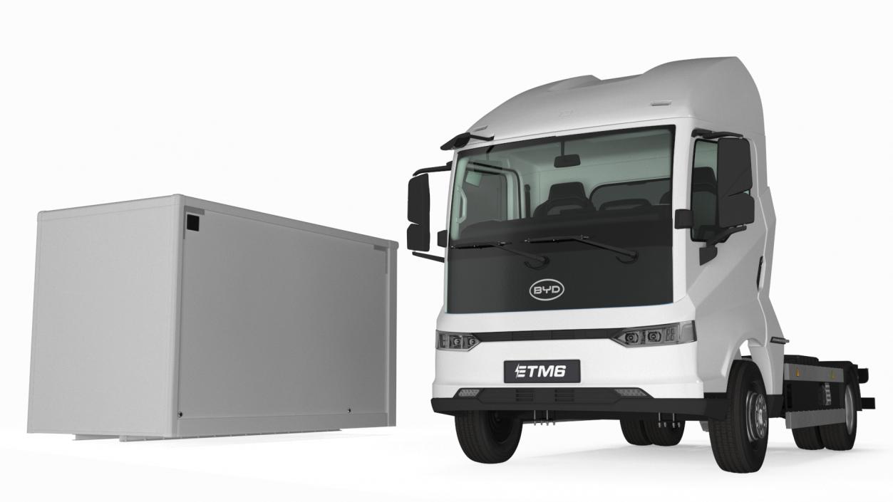 Electric Truck BYD ETM6 Chassis White Rigged 3D model