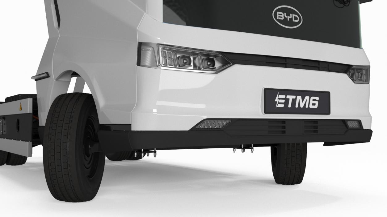 Electric Truck BYD ETM6 Chassis White Rigged 3D model