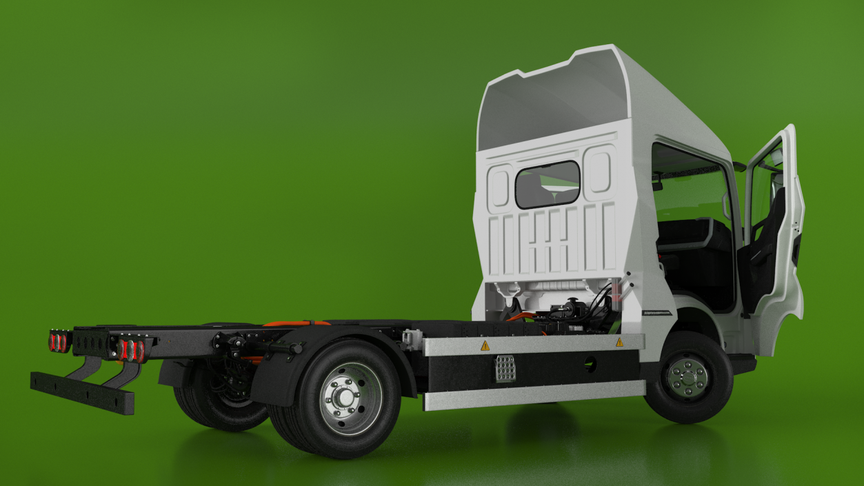 Electric Truck BYD ETM6 Chassis White Rigged 3D model