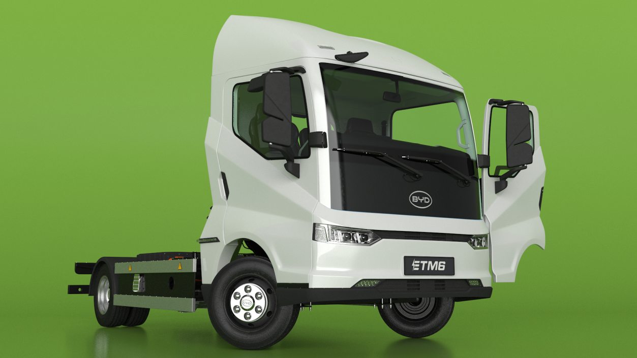 Electric Truck BYD ETM6 Chassis White Rigged 3D model