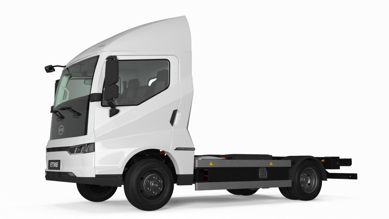 Electric Truck BYD ETM6 Chassis White Rigged 3D model