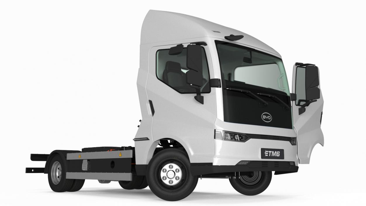 Electric Truck BYD ETM6 Chassis White Rigged 3D model