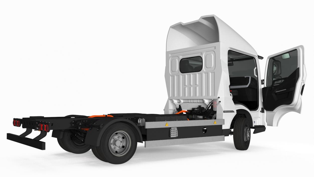 Electric Truck BYD ETM6 Chassis White Rigged 3D model