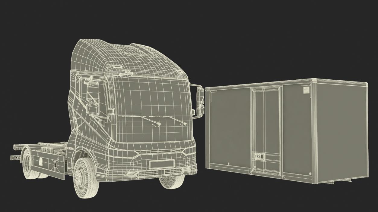 Electric Truck BYD ETM6 Chassis White Rigged 3D model