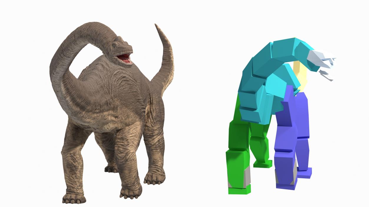 Rigged Herbivorous Dinosaurs Collection 3D model