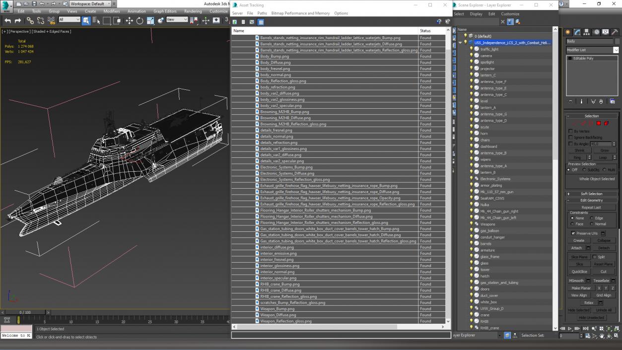 3D model USS Independence LCS 2 with Combat Helicopter