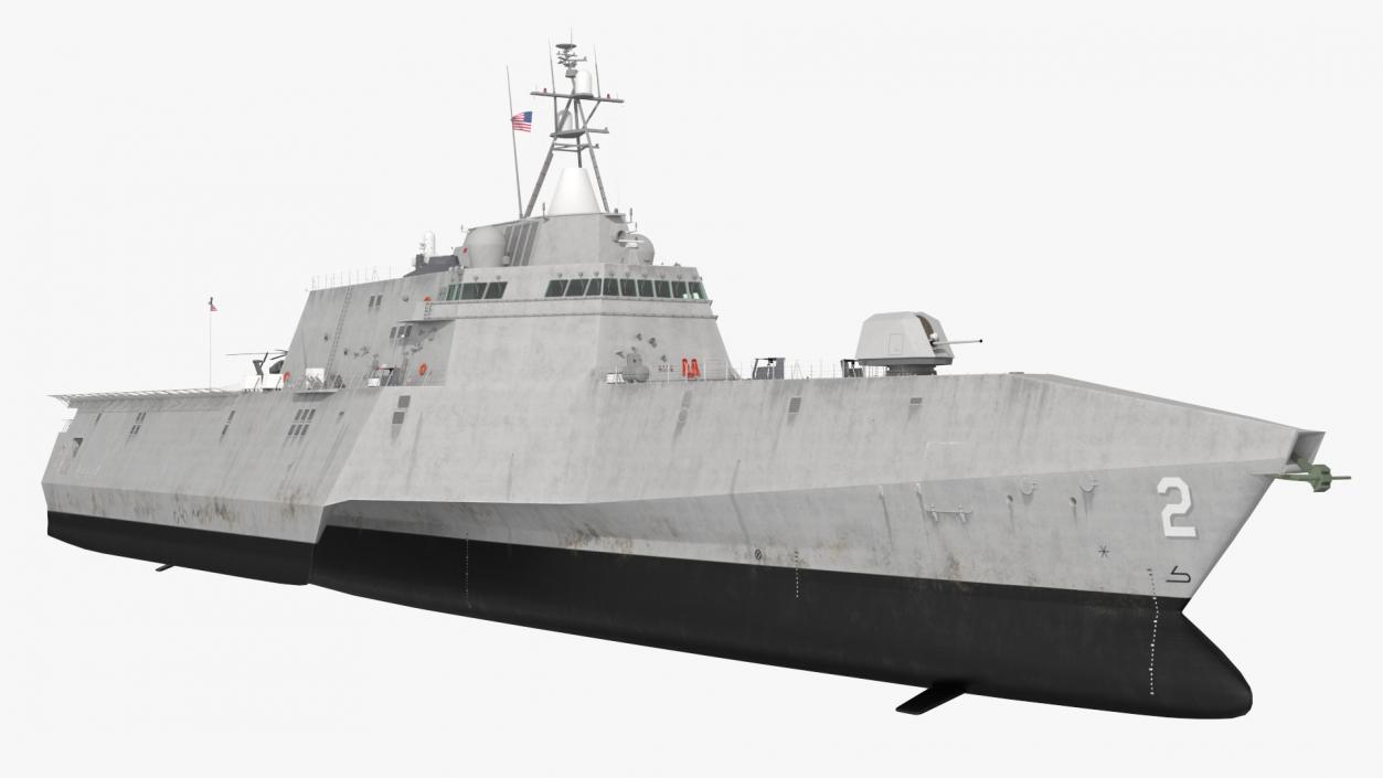 3D model USS Independence LCS 2 with Combat Helicopter