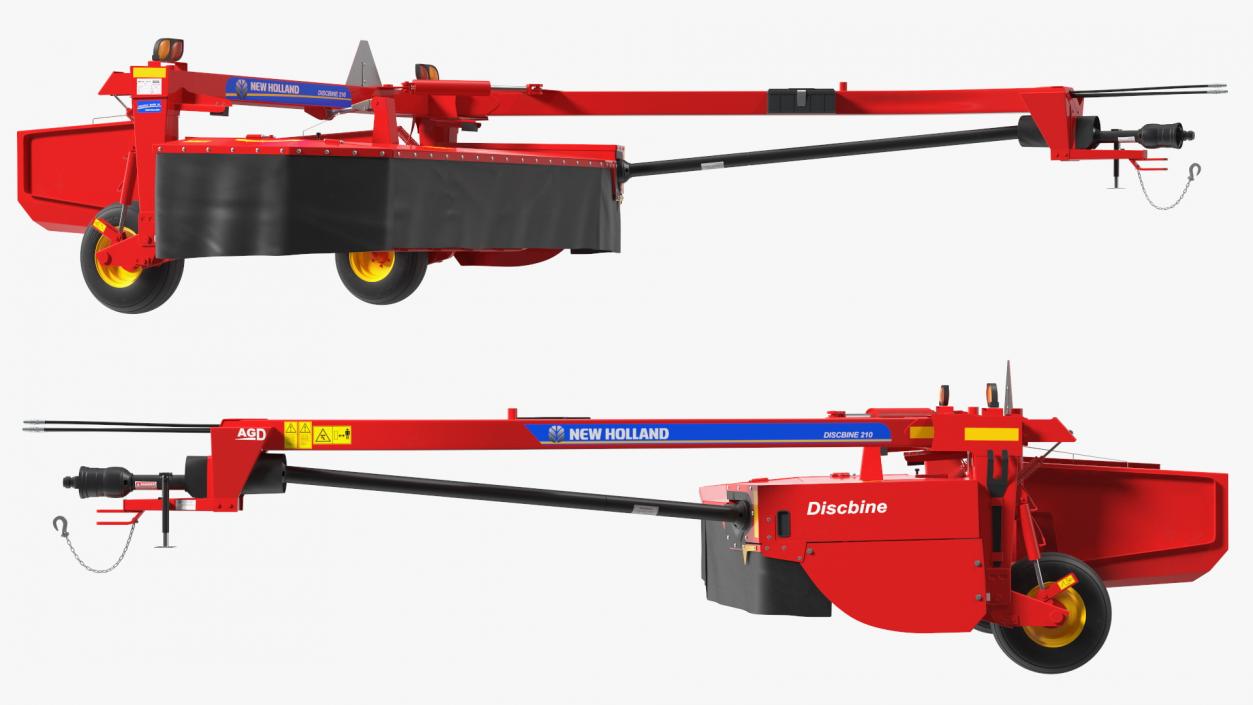 3D Discbine 210 Side Pull Disc Mower Conditioners Rigged model