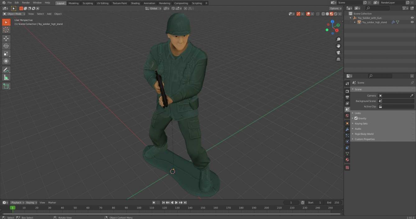 3D model Toy Soldier with Gun