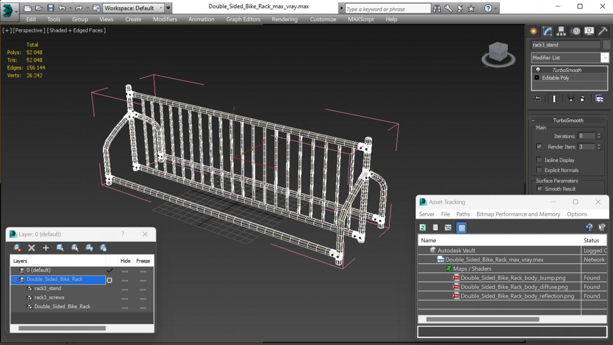 Double Sided Bike Rack 3D