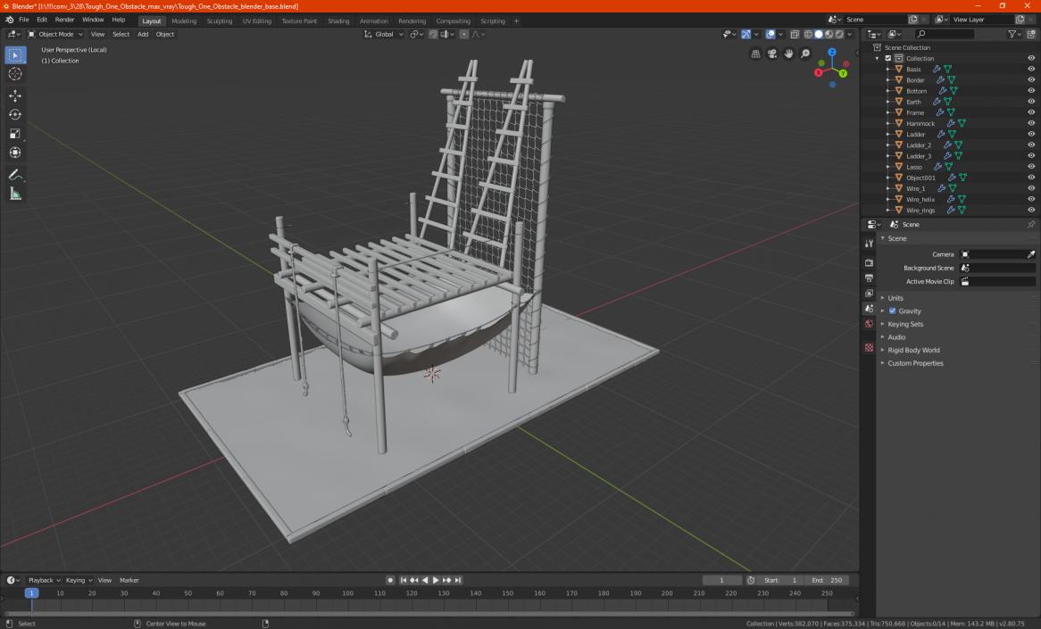 3D Tough One Obstacle model