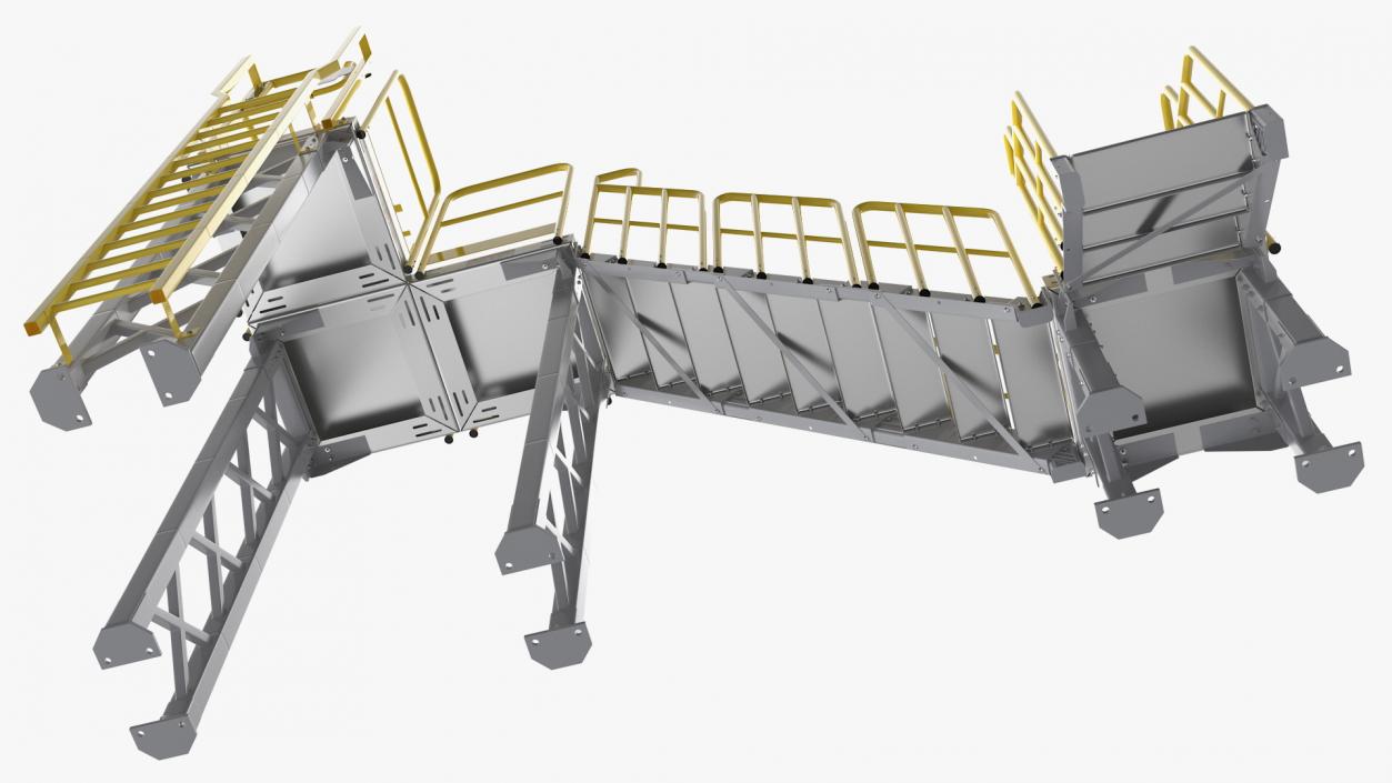 3D Industrial Catwalk Staircase model