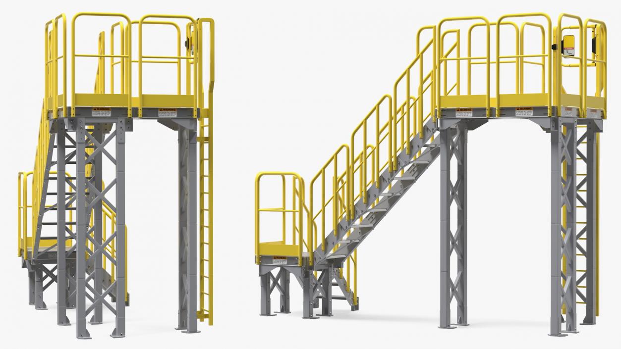 3D Industrial Catwalk Staircase model