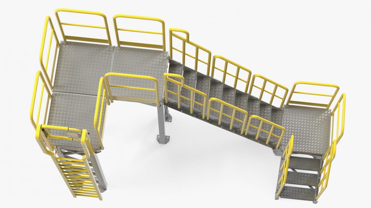 3D Industrial Catwalk Staircase model