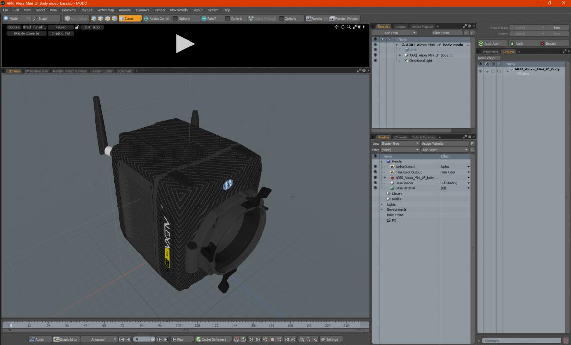 3D ARRI Alexa Mini LF Body model