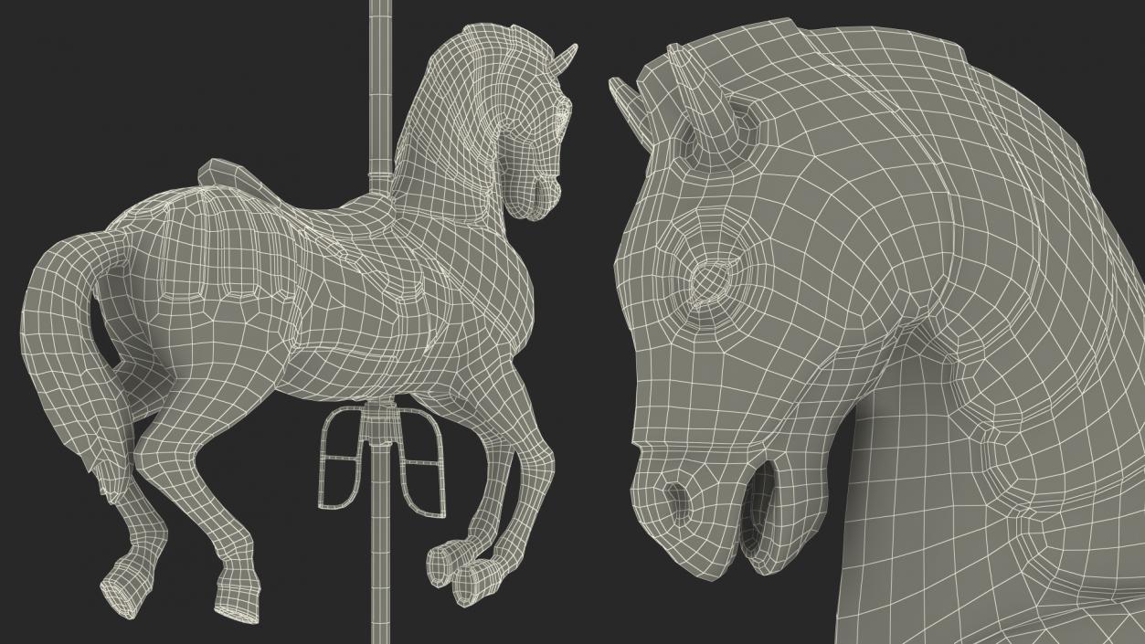 Carousel Horse Blue 3D model