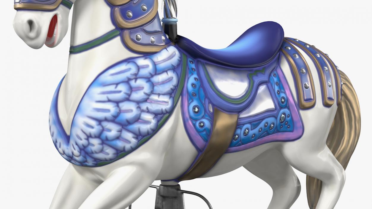 Carousel Horse Blue 3D model