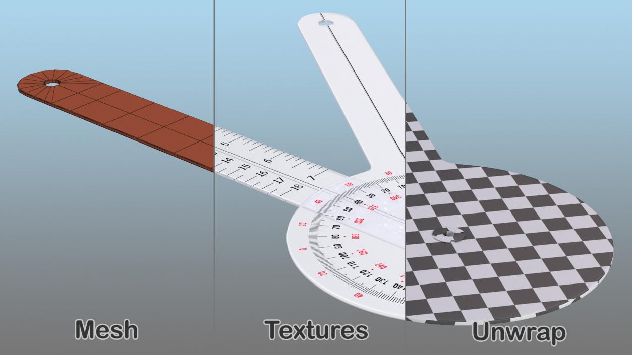 3D model Transparent Plastic Goniometer