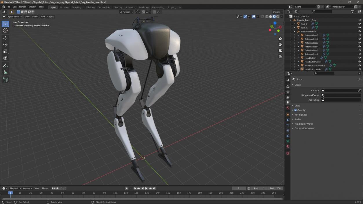 3D Bipedal Robot Grey model