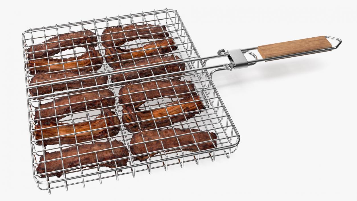 BBQ Handle Grill with Roasted Pork Ribs 3D model