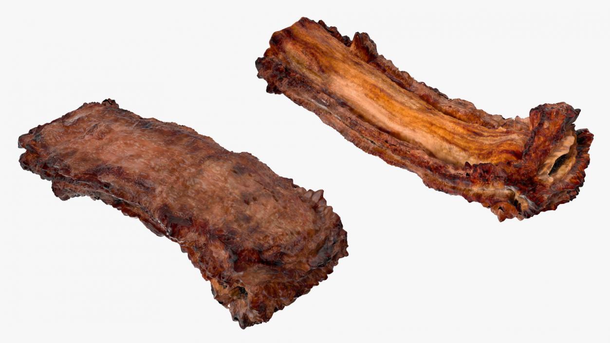 BBQ Handle Grill with Roasted Pork Ribs 3D model