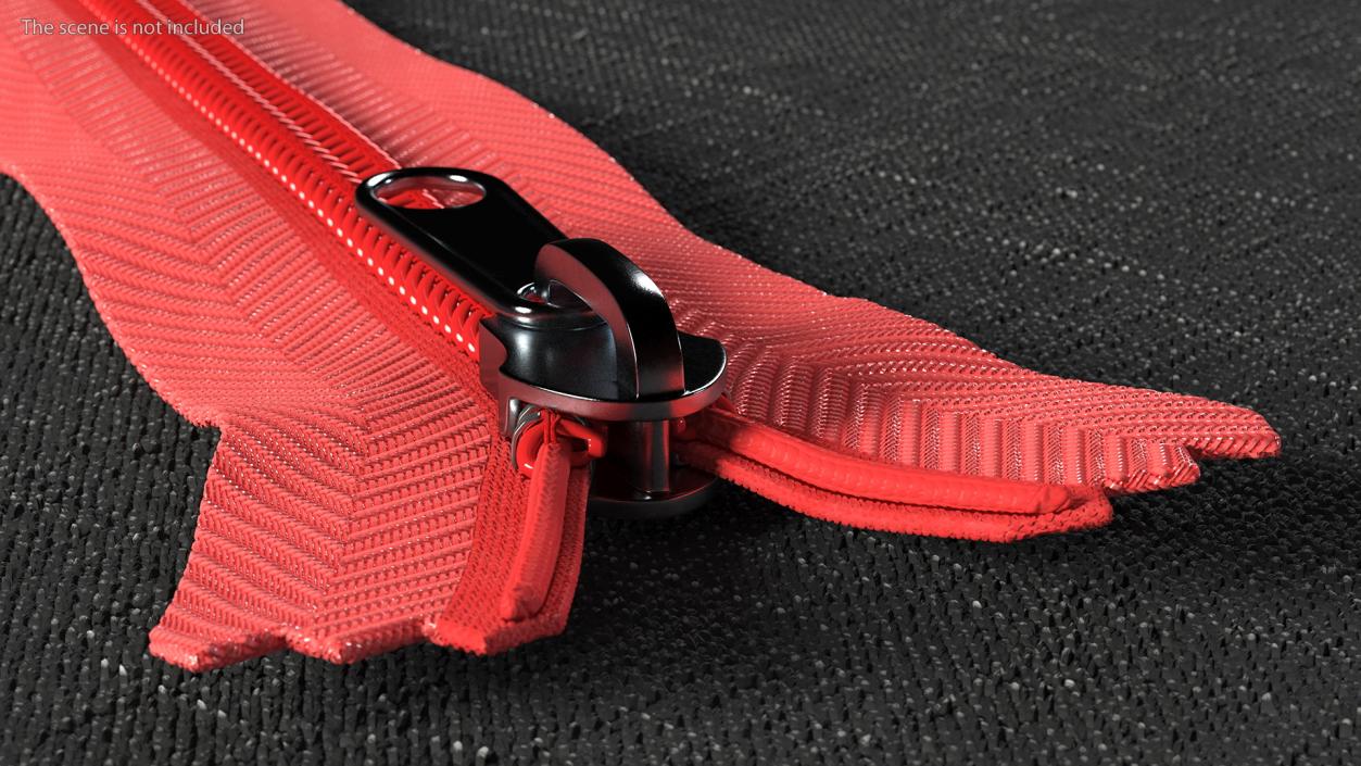 3D model Open End Nylon Coil Zipper Red