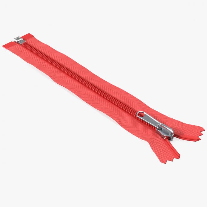 3D model Open End Nylon Coil Zipper Red