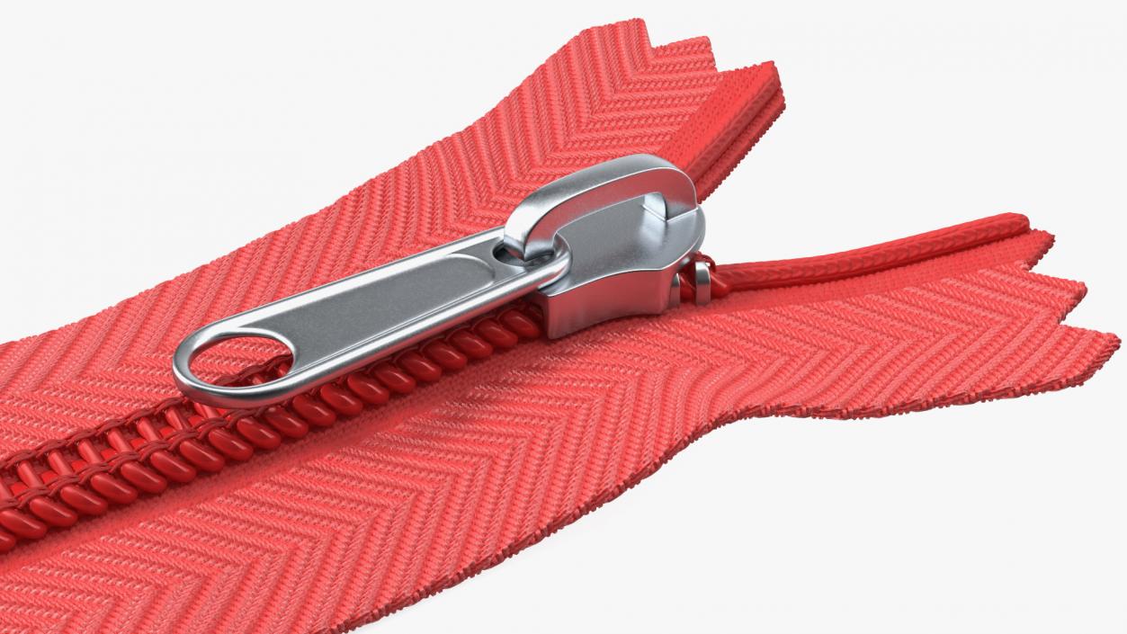 3D model Open End Nylon Coil Zipper Red