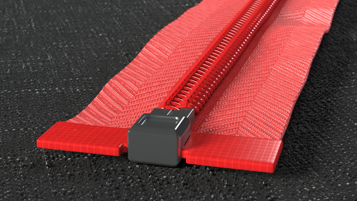 3D model Open End Nylon Coil Zipper Red