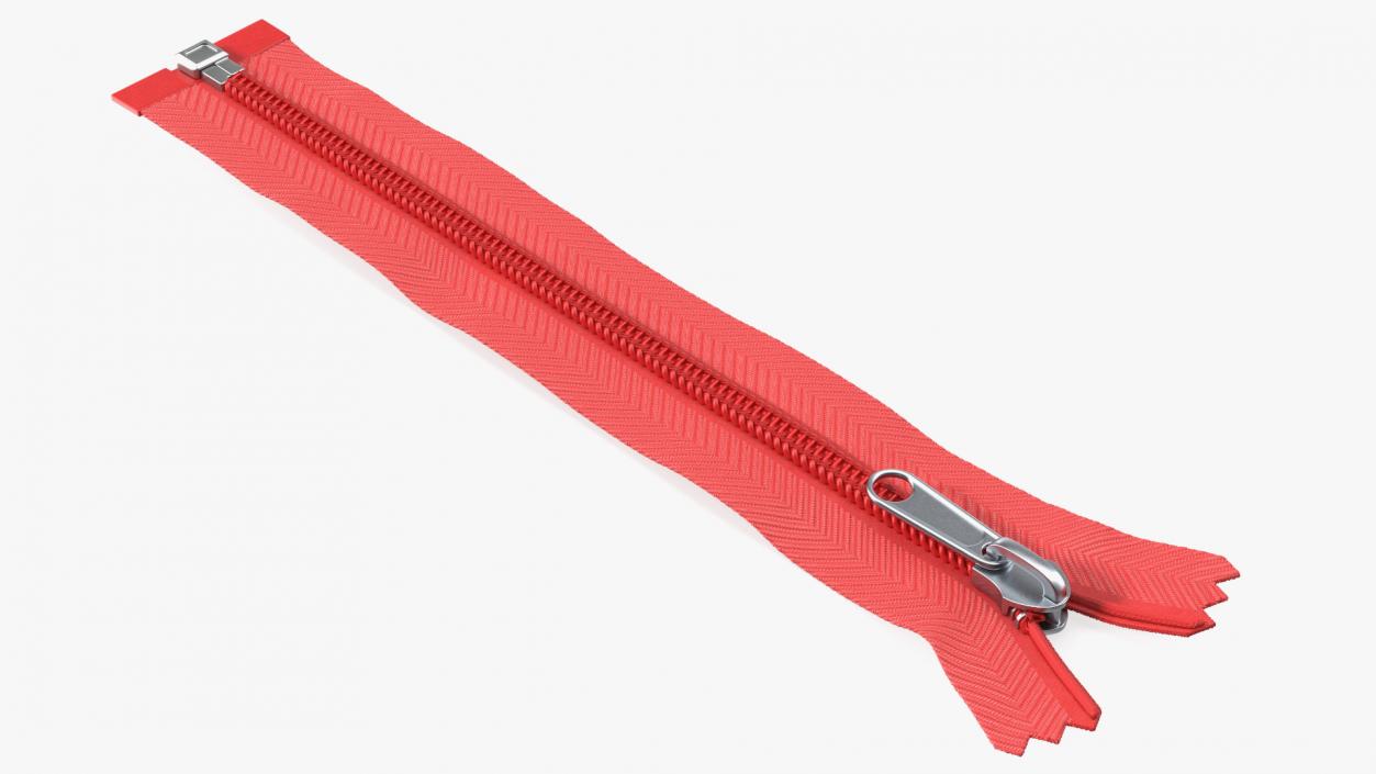 3D model Open End Nylon Coil Zipper Red