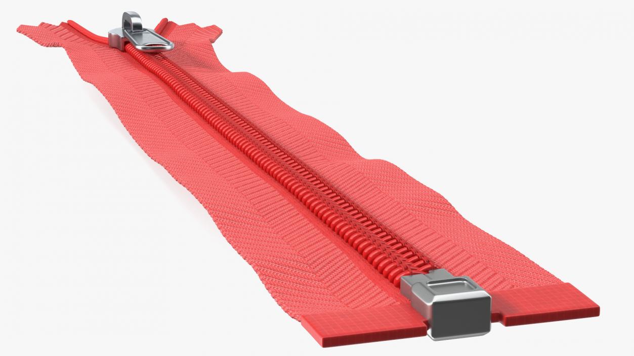 3D model Open End Nylon Coil Zipper Red