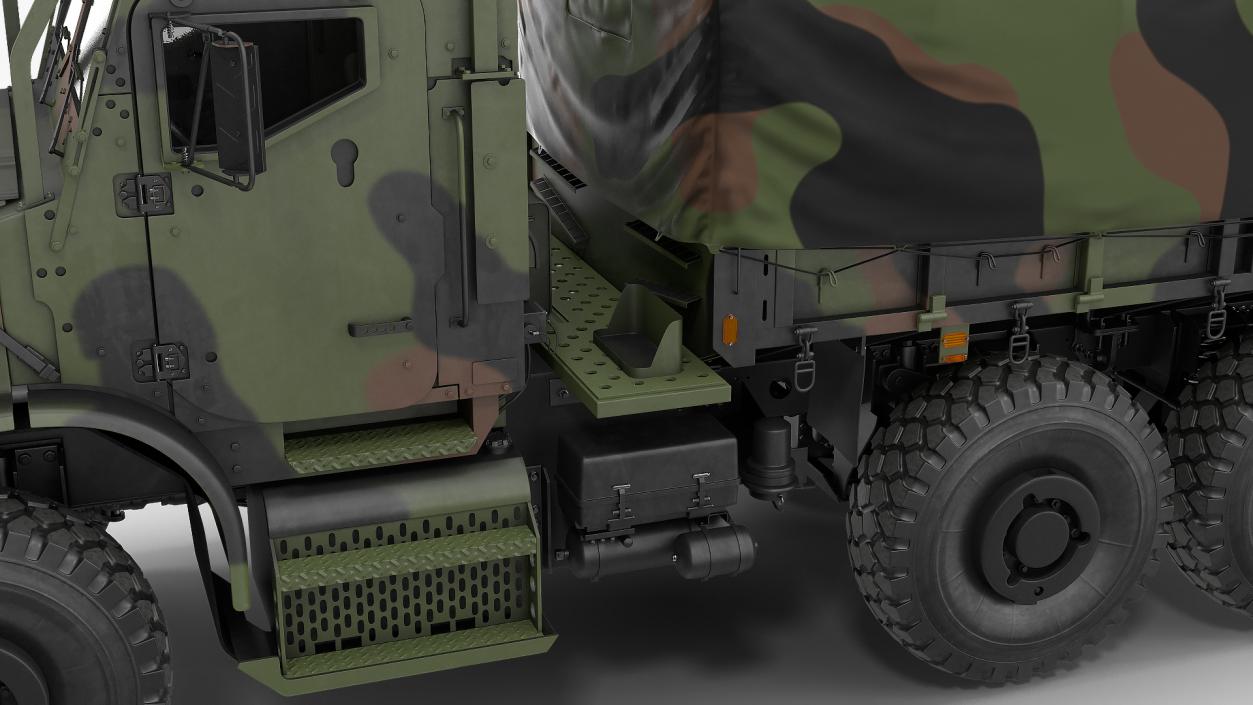 3D Military Medium Cargo Truck 6x6 with Tent Rigged model