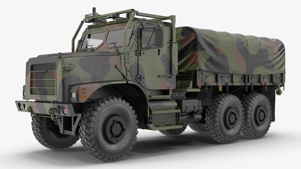 3D Military Medium Cargo Truck 6x6 with Tent Rigged model