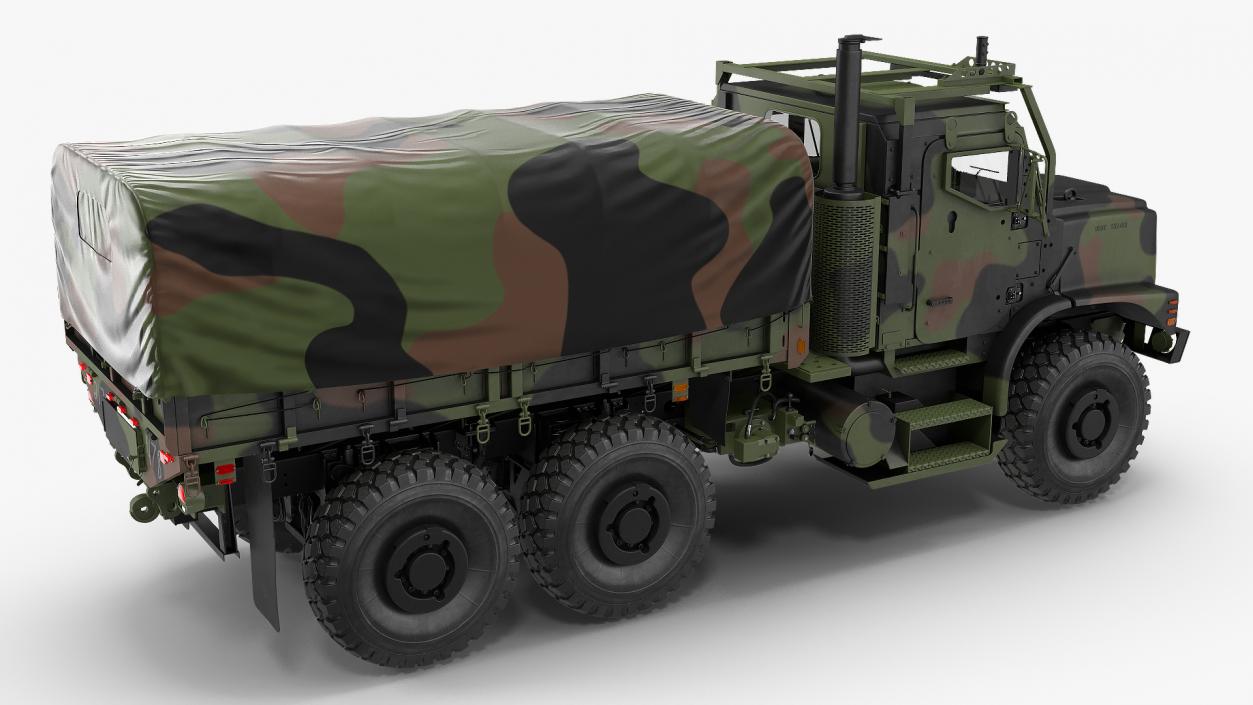 3D Military Medium Cargo Truck 6x6 with Tent Rigged model