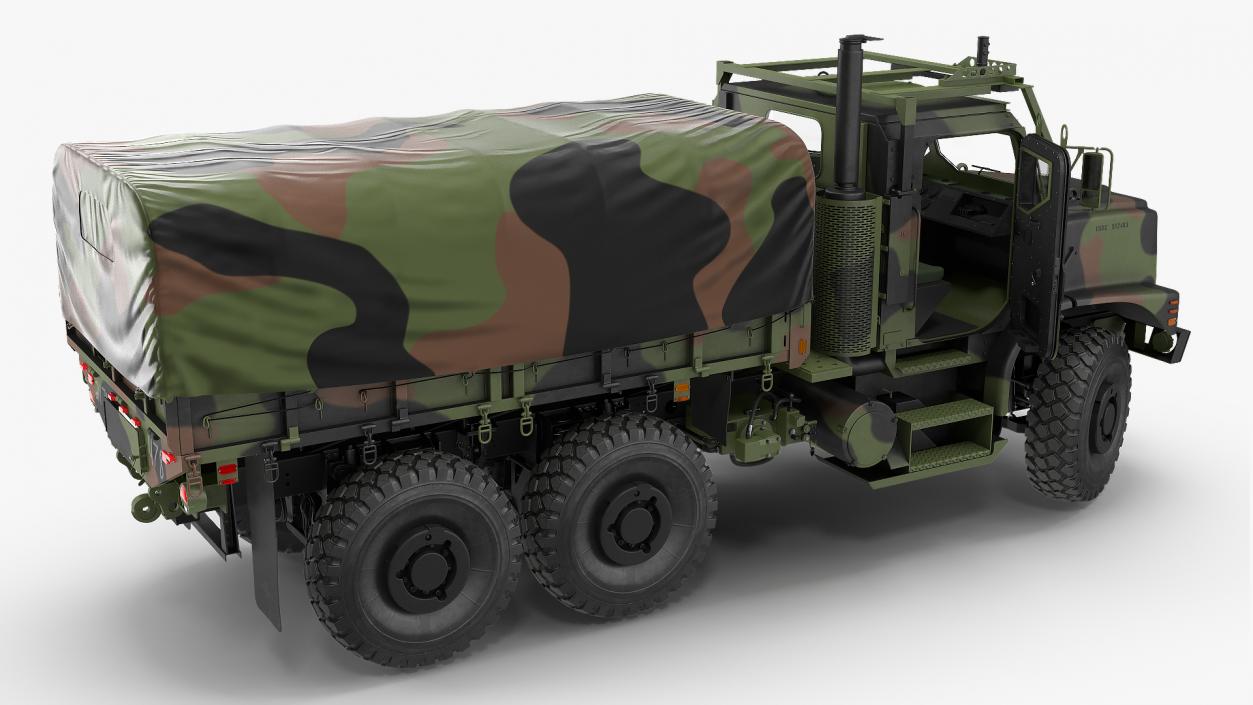 3D Military Medium Cargo Truck 6x6 with Tent Rigged model