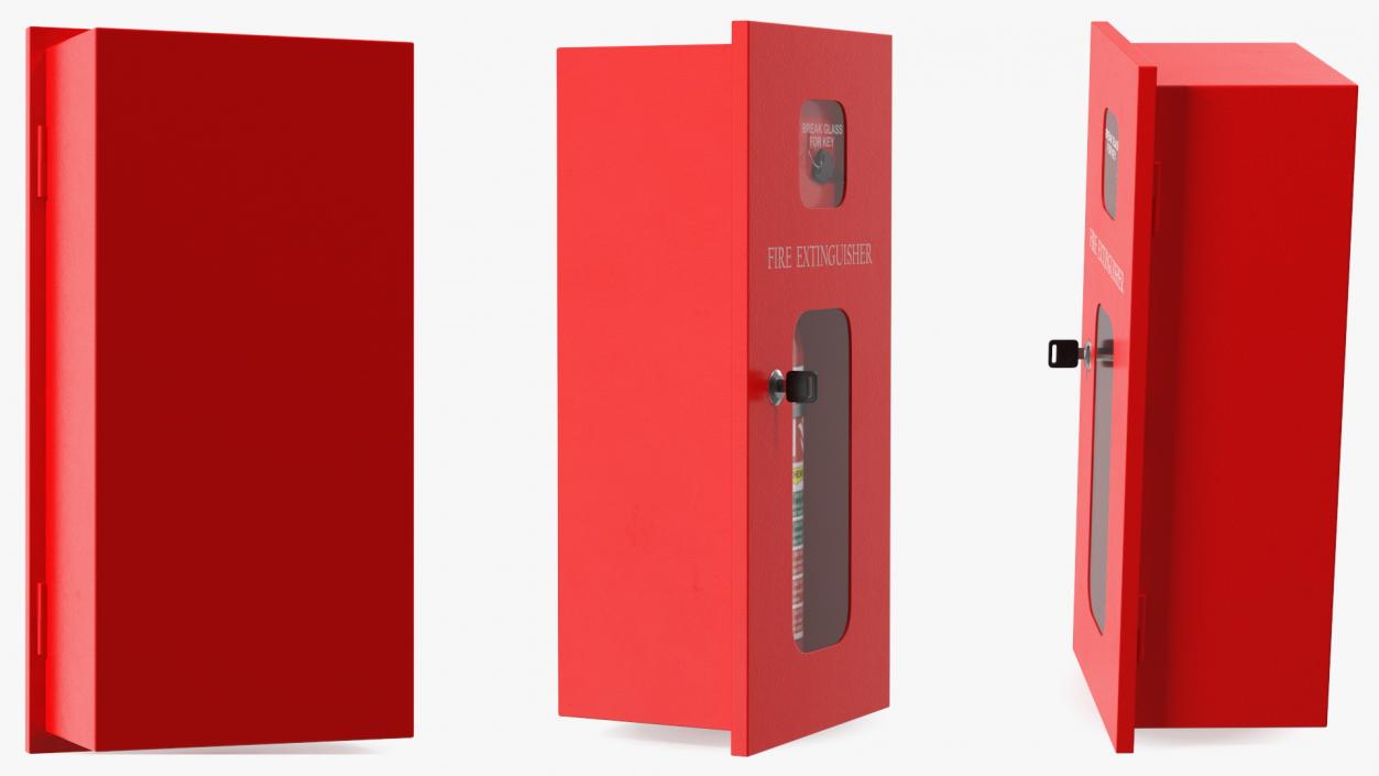 Fire Extinguisher Cabinet Set 3D model