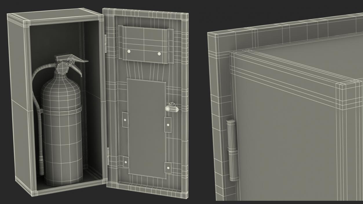 Fire Extinguisher Cabinet Set 3D model