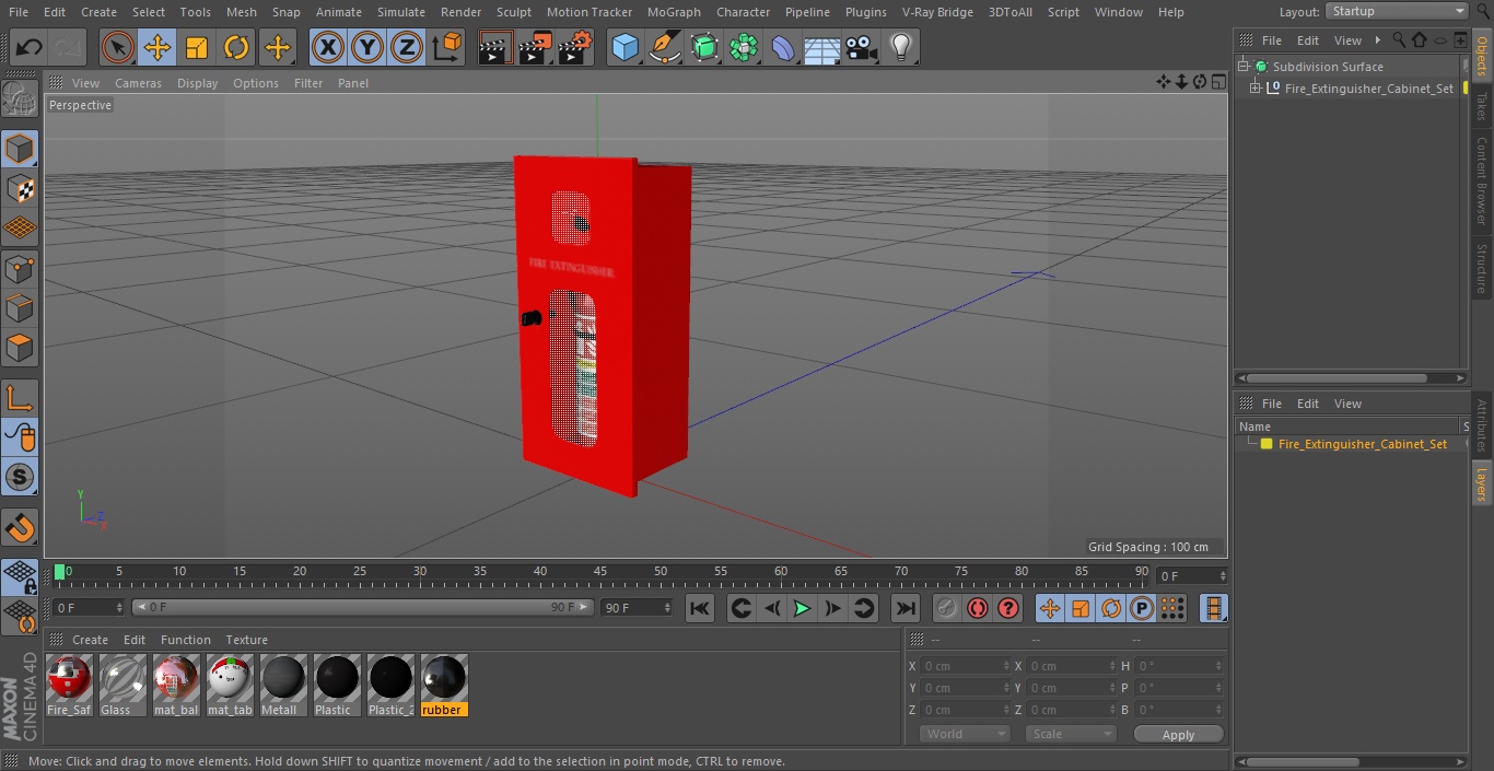 Fire Extinguisher Cabinet Set 3D model